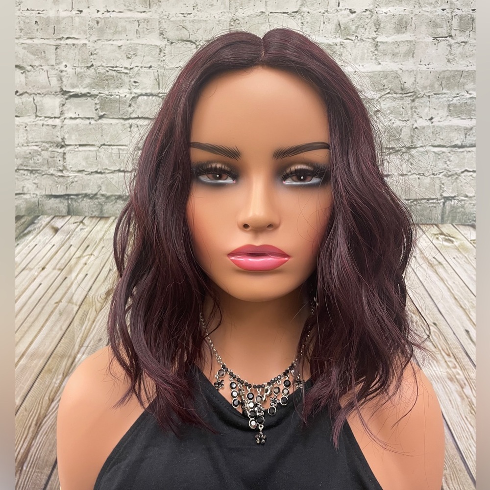Brown Sugar human blend loose body Bob 99J blk wine Wig NWT